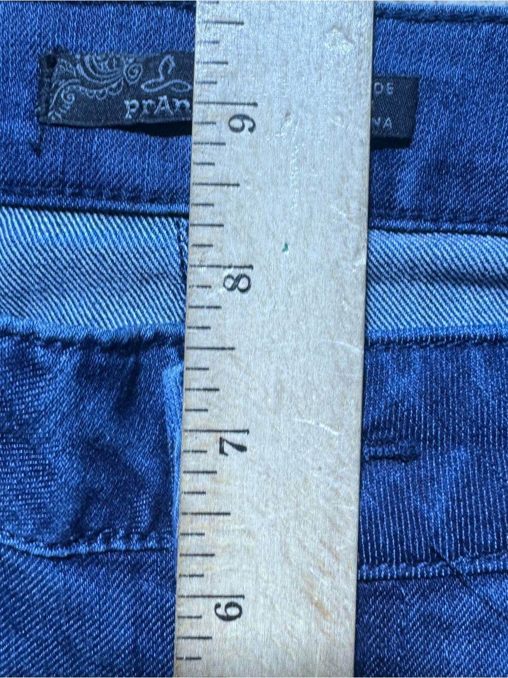 Prana Jeans Womens 6/28 Blue Denim Low Rise Organic Cotton Slim Fit Meas 31x32.5 - Picture 12 of 13